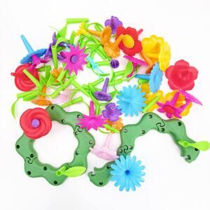 GREEN TOYS Kids Stackable Flower Garden Building STEM Toy Playset Build a Garden